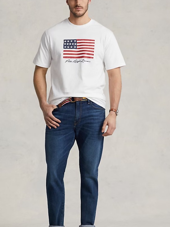 Ralph Lauren Other - Ralph Lauren White Tee with Red & Blue Flag Graphic